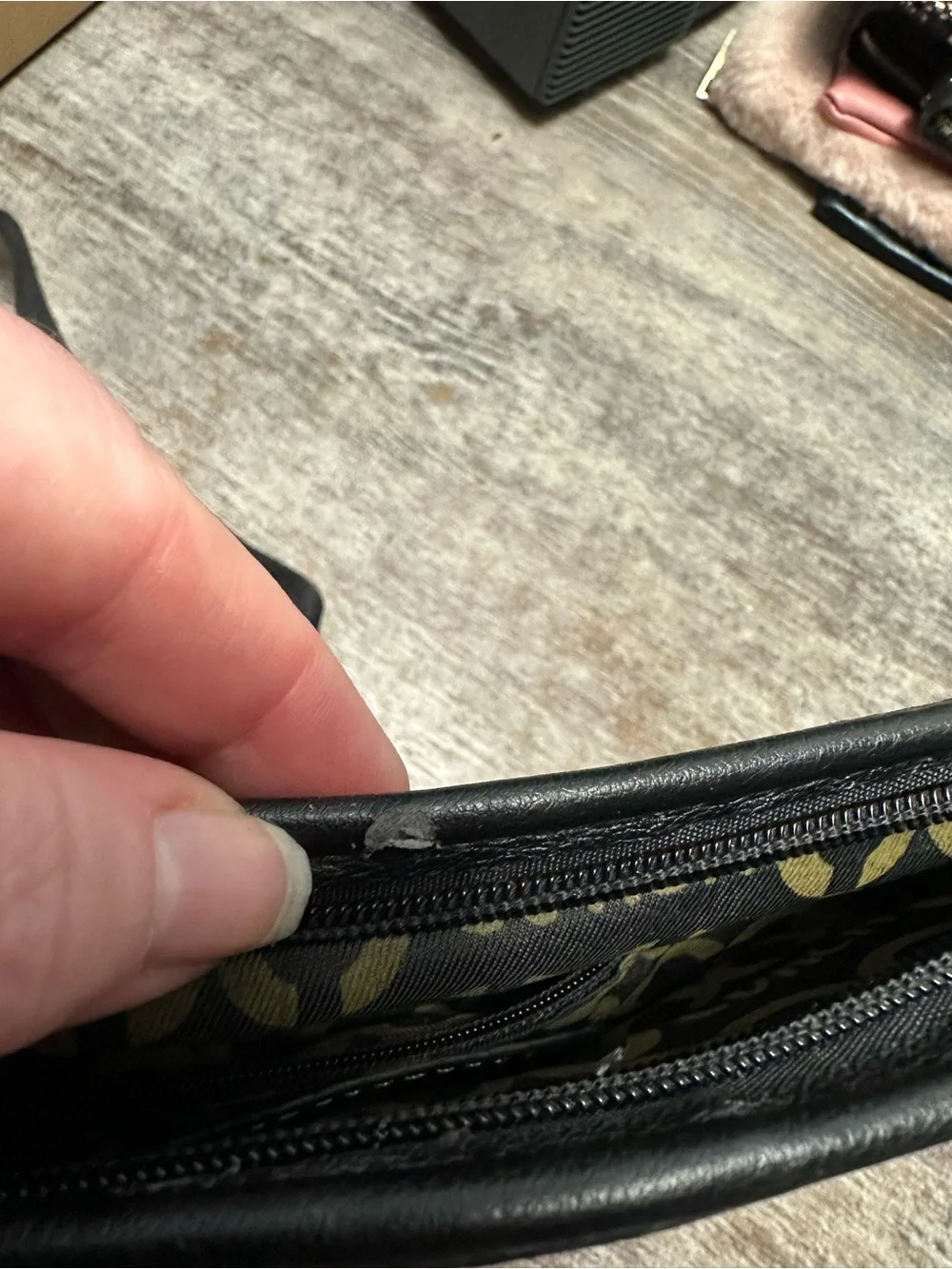 Coach Khaki and Black Signature Crossbody Bag